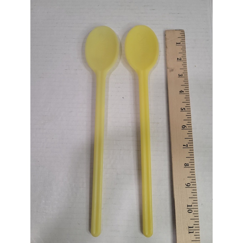 Vintage SPLENDA mixing spoons powdered drink ice tea long handle lemonade yellow